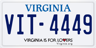 VA license plate VIT4449