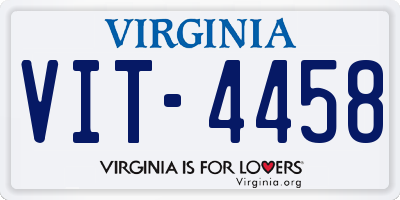 VA license plate VIT4458