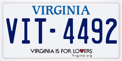 VA license plate VIT4492
