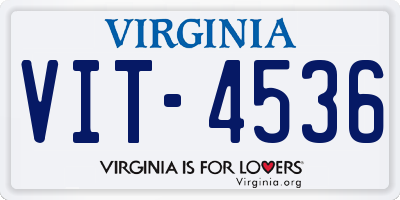VA license plate VIT4536