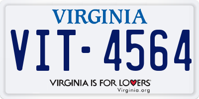 VA license plate VIT4564