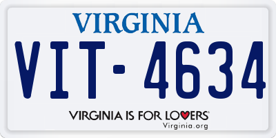 VA license plate VIT4634