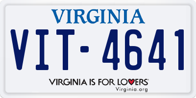 VA license plate VIT4641
