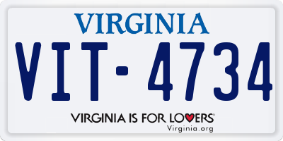 VA license plate VIT4734