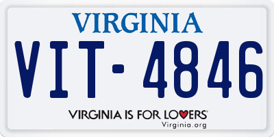 VA license plate VIT4846