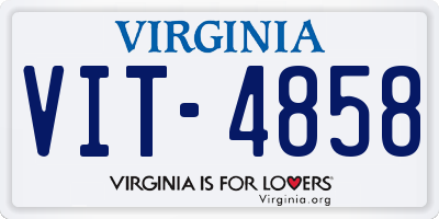 VA license plate VIT4858