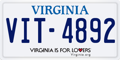 VA license plate VIT4892