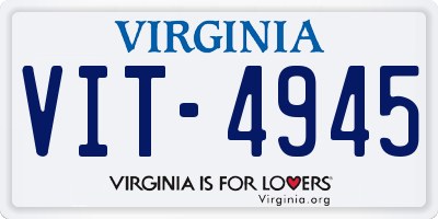 VA license plate VIT4945