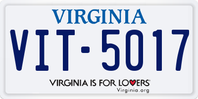 VA license plate VIT5017
