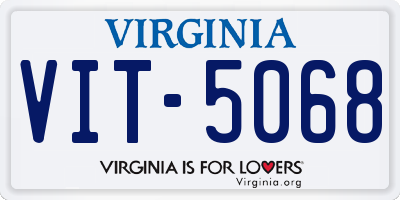 VA license plate VIT5068