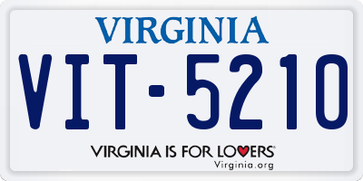 VA license plate VIT5210