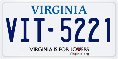 VA license plate VIT5221