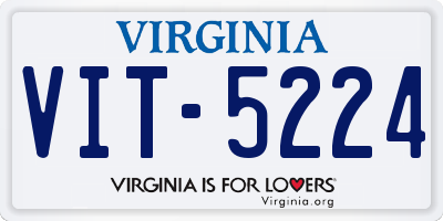 VA license plate VIT5224