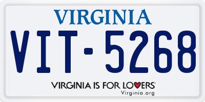 VA license plate VIT5268