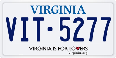VA license plate VIT5277