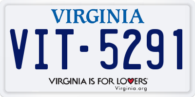 VA license plate VIT5291