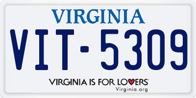 VA license plate VIT5309