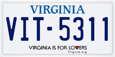 VA license plate VIT5311