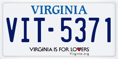 VA license plate VIT5371