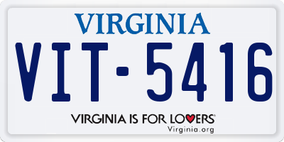 VA license plate VIT5416