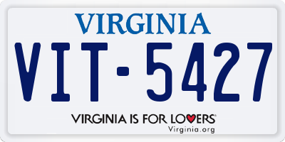 VA license plate VIT5427