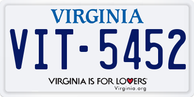 VA license plate VIT5452