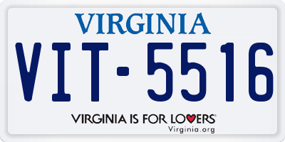 VA license plate VIT5516