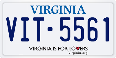 VA license plate VIT5561