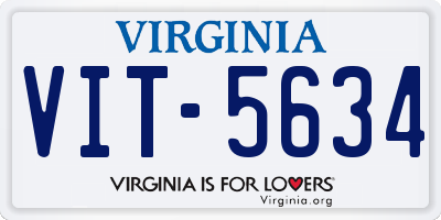VA license plate VIT5634