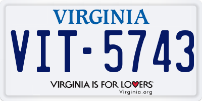 VA license plate VIT5743