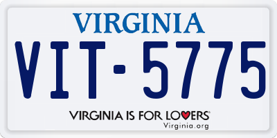 VA license plate VIT5775