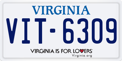 VA license plate VIT6309