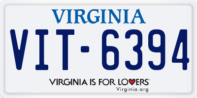 VA license plate VIT6394