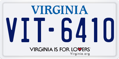 VA license plate VIT6410