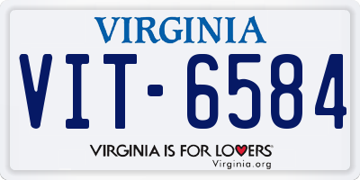 VA license plate VIT6584