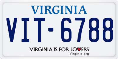 VA license plate VIT6788