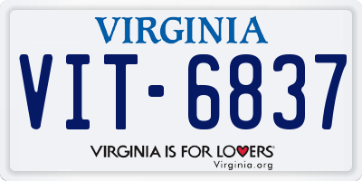 VA license plate VIT6837