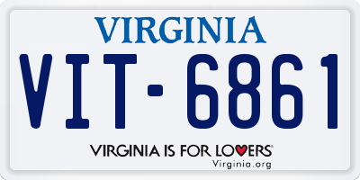 VA license plate VIT6861