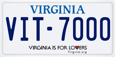 VA license plate VIT7000