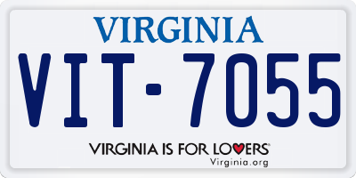 VA license plate VIT7055