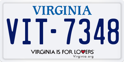 VA license plate VIT7348