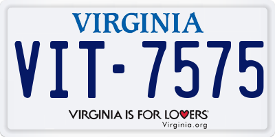 VA license plate VIT7575