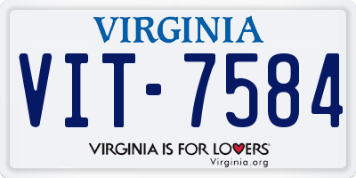 VA license plate VIT7584