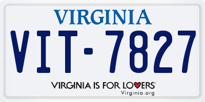 VA license plate VIT7827