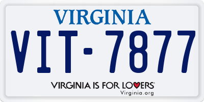 VA license plate VIT7877