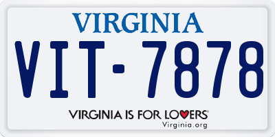 VA license plate VIT7878