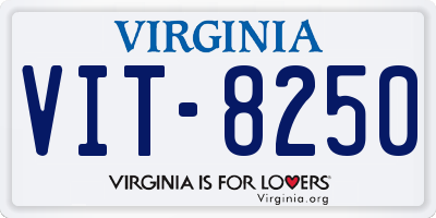 VA license plate VIT8250