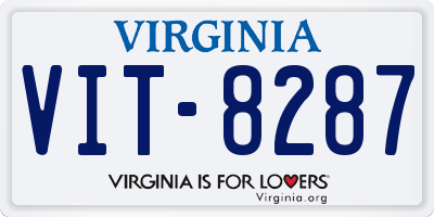 VA license plate VIT8287