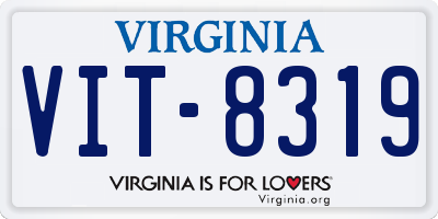 VA license plate VIT8319