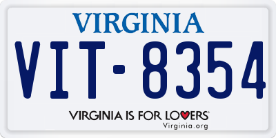 VA license plate VIT8354